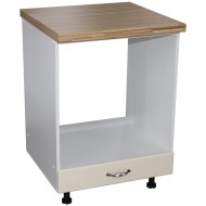 Corp pentru cuptor incorporabil cu sertar Zebra, Alb/MDF Vanilie, cu blat artar, 60 x 85 x 60 cm Corp pentru cuptor incorporabil cu sertar Zebra, Alb/MDF Vanilie, cu blat artar, 60 x 85 x 60 cm